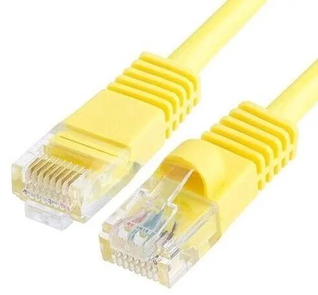 Main image of 4x 15FT CAT5e Cable Ethernet Lan Network CAT5 RJ45 Patch Cord Internet Yellow