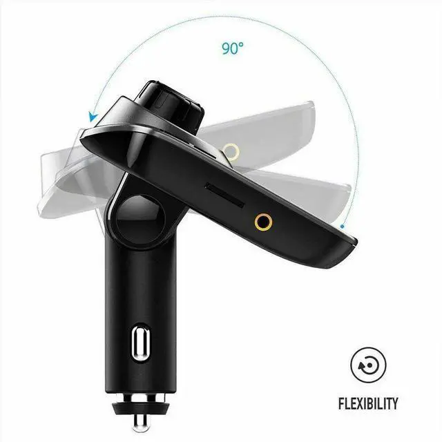 Alt view image 4 of 6 - Bluetooth Car Kit MP3 Player FM Transmitter Wireless Radio Adapter USB Charger