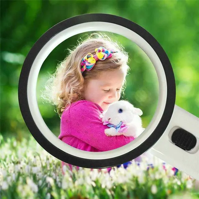 Alt view image 6 of 7 - 30X Jumbo Handheld Magnifying Glass w/ 13 Bright LED Light Illuminated Magnifier