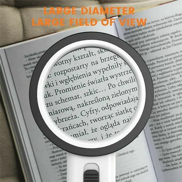 Alt view image 5 of 7 - 30X Jumbo Handheld Magnifying Glass w/ 13 Bright LED Light Illuminated Magnifier