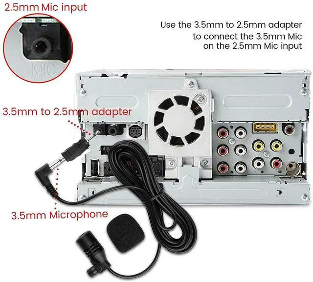 Alt view image 4 of 5 - Car Microphone Mic Fits 3.5mm & 2.5mm Bluetooth Enabled Stereo Audio DVD GPS