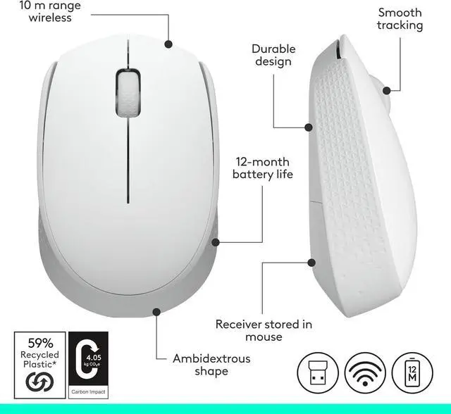 Alt view image 6 of 7 - M170 Wireless Mouse for PC, Mac, Laptop, 2.4 GHz with USB Mini Receiver