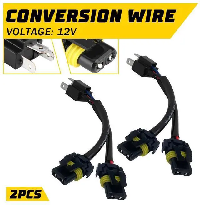 Alt view image 2 of 5 - Conversion Wire 9003 H4 TO 9005 9006 Two Harness Head Light Adapter Plug Play EA