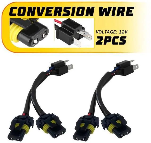 Alt view image 3 of 5 - Conversion Wire 9003 H4 TO 9005 9006 Two Harness Head Light Adapter Plug Play EA