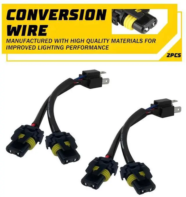 Alt view image 5 of 5 - Conversion Wire 9003 H4 TO 9005 9006 Two Harness Head Light Adapter Plug Play EA