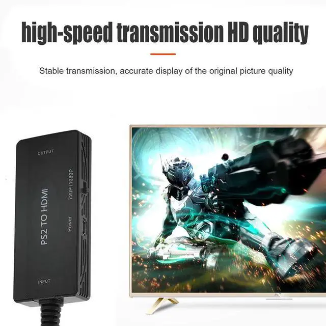 Alt view image 2 of 6 - PS2 to HDMI Converter 1080P HD Monitor HDTV Video Adapter for PlayStation 1/2/3