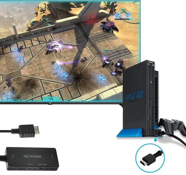 Alt view image 4 of 6 - PS2 to HDMI Converter 1080P HD Monitor HDTV Video Adapter for PlayStation 1/2/3
