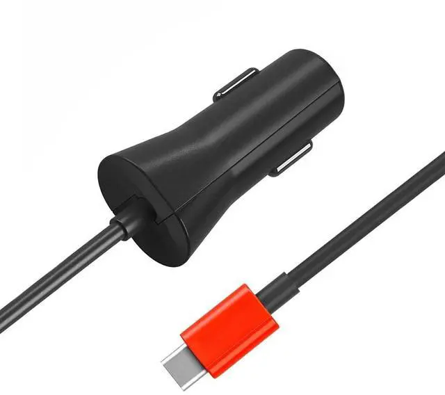 Main image of 30W Fast Charge USB-C Type C Coiled Car Charger LED Android