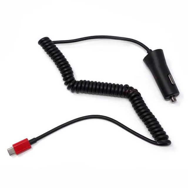 Alt view image 2 of 4 - 30W Fast Charge USB-C Type C Coiled Car Charger LED Android