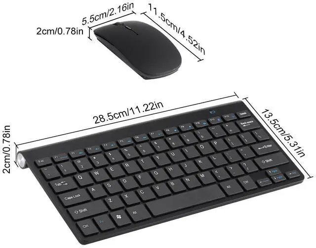 Alt view image 2 of 5 - Waterproof Wireless Keyboard and Mouse Combo Ergonomic for Laptop Computer PC