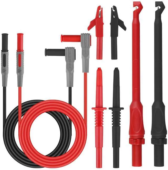 Main image of 8pcs Multimeter Lead Kit 4mm Wire Piercing Alligator Clip Banana Plug Test Probe