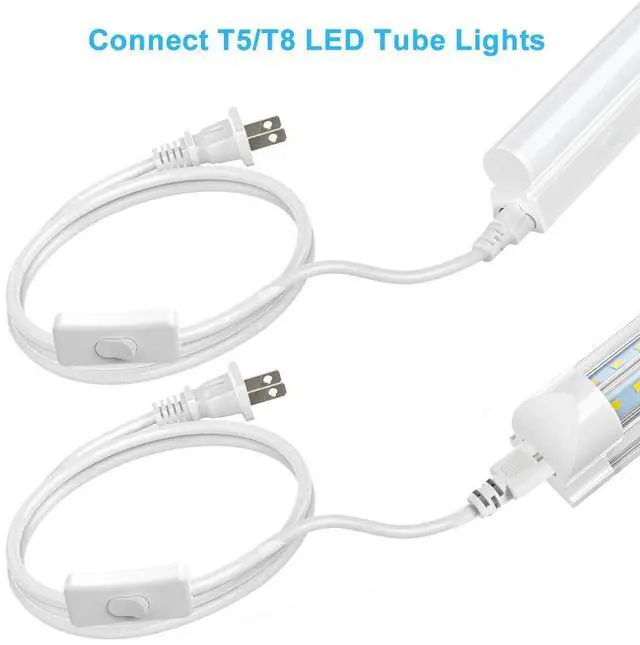 Alt view image 4 of 5 - 4 Pack 6FT Power Cord Cables With ON/OFF Switch for 3 Pin LED Shop Light Fixture