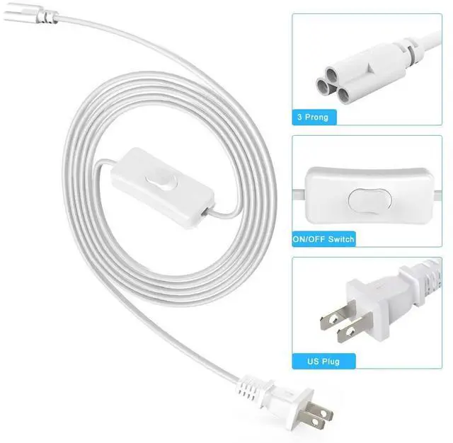 Alt view image 3 of 5 - 4 Pack 6FT Power Cord Cables With ON/OFF Switch for 3 Pin LED Shop Light Fixture