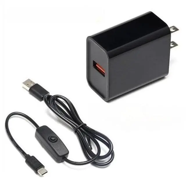 Main image of For Raspberry Pi 4 Power Supply Adapter ON/OFF Switch USB-C 5V 3.0A US Plug