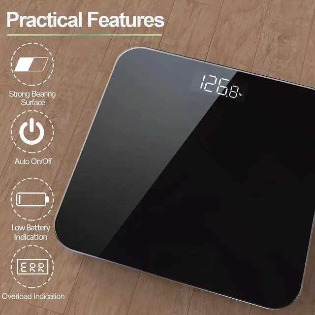 Alt view image 6 of 6 - Digital Body Weight Scale Highly Accurate Scale for Weight LED Display