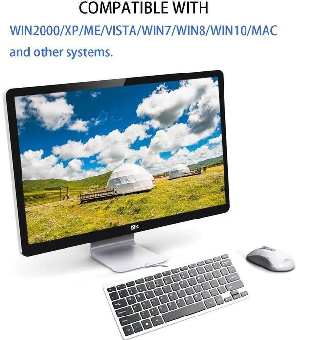 Alt view image 5 of 5 - Ultra Thin Mini USB Wired Compact Keyboard for PC Mac Laptop 78 Black Key Silver