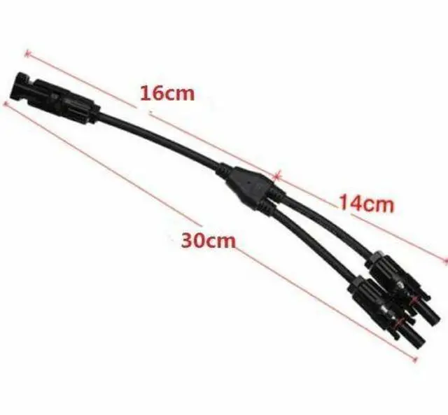 Alt view image 4 of 7 - Solar Panel Y Branch Cable Connection Waterproof Adapter Connector Extension 2 Pair