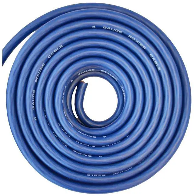 Main image of CW4-25BL, 4 Gauge 25' CCA Amplifier Power / Ground Amp Wire Roll, Blue