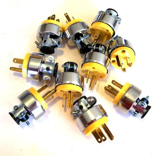 Main image of 10 EXTENSION POWER CORD REPLACEMENT PLUG REPAIR ENDS MALE 125V 15 AMP