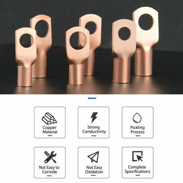 Alt view image 5 of 7 - 280PCS Car Copper Lug Ring Terminals Cable Electrical Wire Crimp Connectors Kit