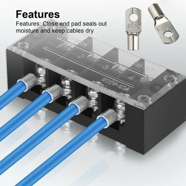 Alt view image 6 of 7 - 280PCS Car Copper Lug Ring Terminals Cable Electrical Wire Crimp Connectors Kit