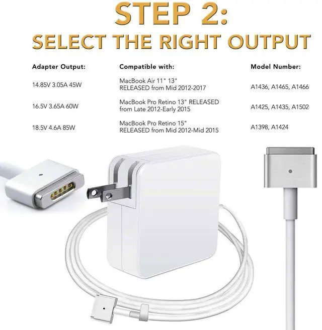 Alt view image 3 of 7 - 85W Power Adapter Charger for MacBook Pro Retina 15" 2013 2014 2015