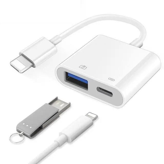 Main image of 2 in 1 8-PIN to USB 3.0 OTG Adapter for iPhone Connect USB Flash Drive, Camera