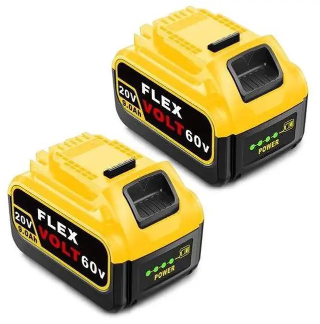 Main image of DEWALT 20V/60V MAX 9.0Ah High-Capacity Dual Battery Kit (2-Pack) - Smart Indicator - Compatible with DCB609, DCB606, DCB208 - Powersaw, Drill & Heavy-Duty XR Tools