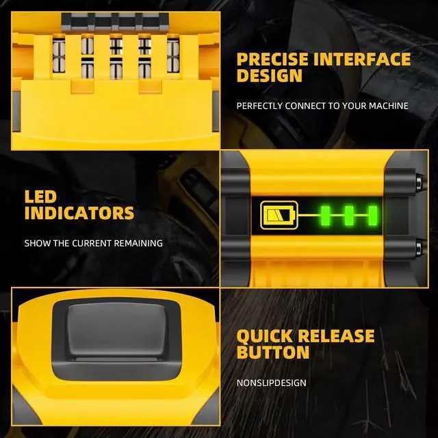 Alt view image 4 of 7 - DEWALT 20V/60V MAX 9.0Ah High-Capacity Dual Battery Kit (2-Pack) - Smart Indicator - Compatible with DCB609, DCB606, DCB208 - Powersaw, Drill & Heavy-Duty XR Tools