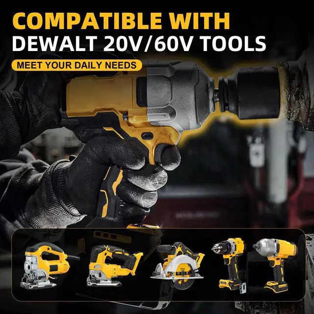 Alt view image 6 of 7 - DEWALT 20V/60V MAX 9.0Ah High-Capacity Dual Battery Kit (2-Pack) - Smart Indicator - Compatible with DCB609, DCB606, DCB208 - Powersaw, Drill & Heavy-Duty XR Tools