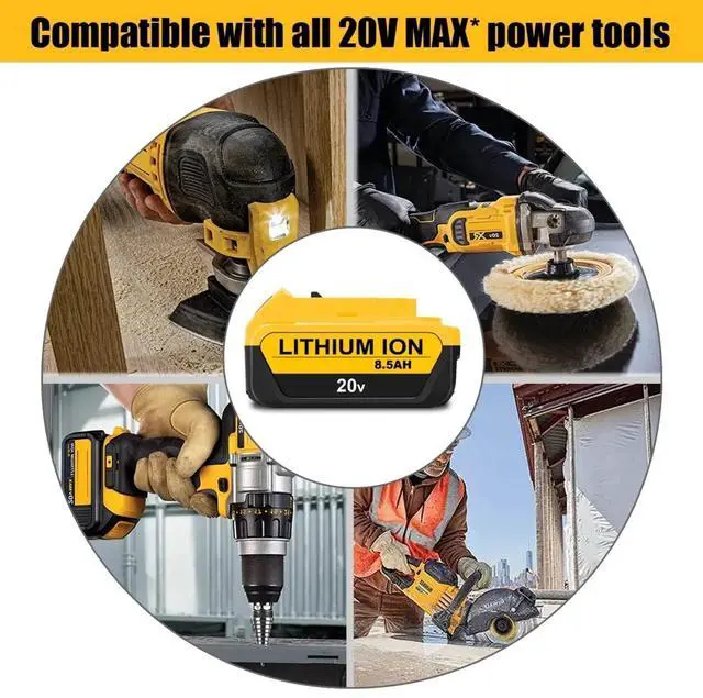 Alt view image 4 of 7 - DEWALT 20V MAX 8.5Ah XR Battery Replacement for DCB208-2/DCB207-2, 2-Pack