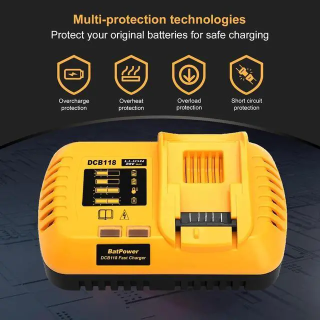 Alt view image 2 of 7 - DEWALT DCB118 Rapid Charger for DEWALT 20V MAX/60V MAX Batteries | Fast Charging 4Ah-15Ah | UL Listed