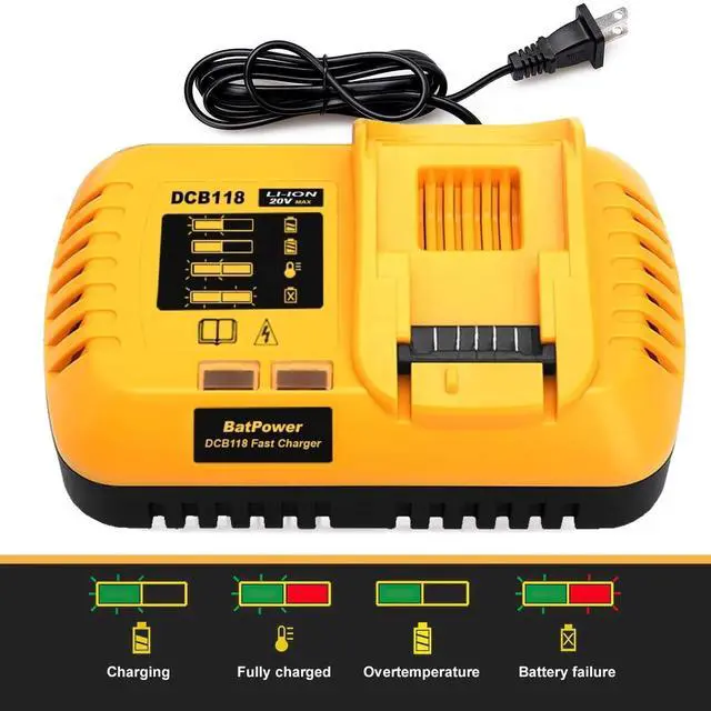 Alt view image 3 of 7 - DEWALT DCB118 Rapid Charger for DEWALT 20V MAX/60V MAX Batteries | Fast Charging 4Ah-15Ah | UL Listed