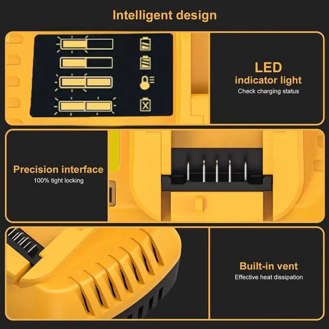 Alt view image 5 of 7 - DEWALT DCB118 Rapid Charger for DEWALT 20V MAX/60V MAX Batteries | Fast Charging 4Ah-15Ah | UL Listed
