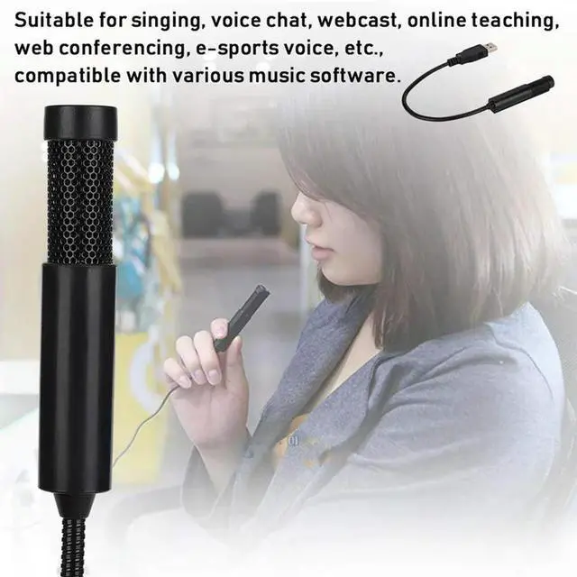 Main image of Mini USB Condenser Microphone, Mini Recording Wired Microphone For Singing, Voice Chat, Webcast, Online Teaching, Durable