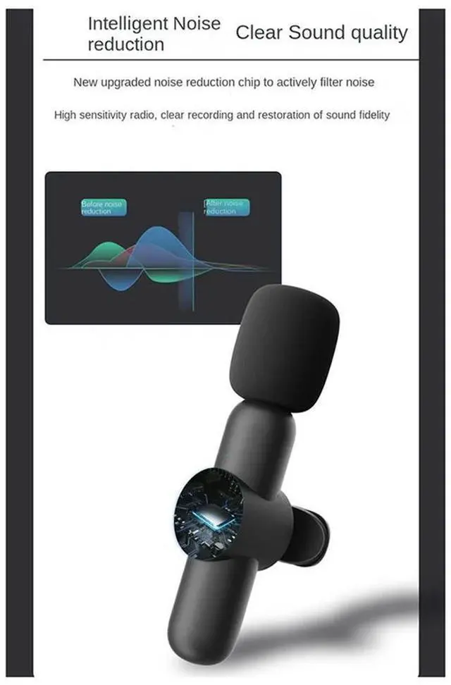 Main image of Wireless Lavalier Microphones Plug And Play Noise Reduction Auto Sync Lapel Mic Live Stream,Vloggers,Interview