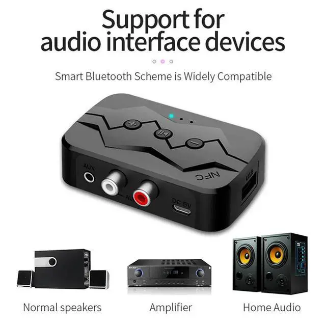 Alt view image 3 of 4 - 5.0 All-In-1 Bluetooth Receiver NFC Bluetooth Transmitter Supports TF Card U Disk Playback RCA Call Adapter Durable