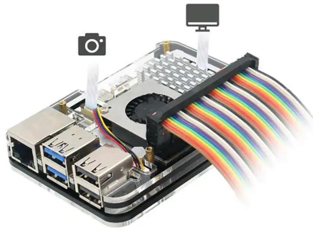 Alt view image 4 of 4 - 5-Layer Acrylic Case For Raspberry Pi 5 Compatible With For Raspberry Pi 5 Active Precision Cutouts Durable Easy T