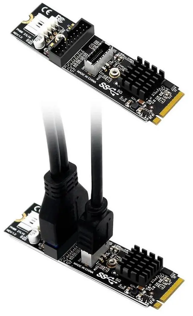 Alt view image 4 of 4 - M.2 PCI E To USB3.0 TYPE-C+19/20P Interface Expansion Card Graphic Video Card Extender M2 To PCI-E Transfer Mining Riser