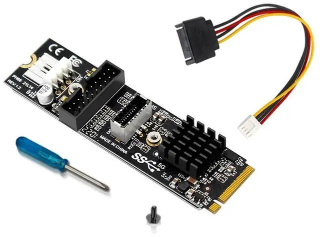Alt view image 3 of 4 - M.2 PCI E To USB3.0 TYPE-C+19/20P Interface Expansion Card Graphic Video Card Extender M2 To PCI-E Transfer Mining Riser