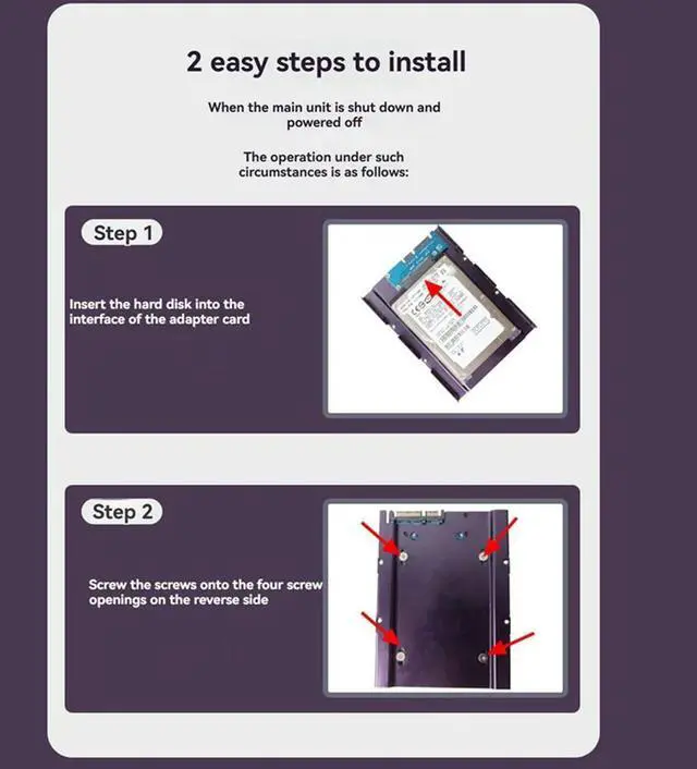 Alt view image 2 of 4 - JEYI 2.5In To 3.5In SSD HDD Hard Drive Adapter Bay Holder Mounting Bracket Caddy Tray For 7/9.5/12.5Mm 2.5Inch HDD/SSD