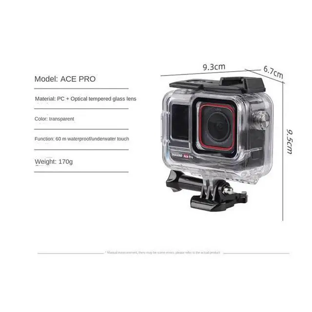 Alt view image 3 of 4 - Dive Case For Ace Pro Waterproof Case Underwater 60M/196FT Diving Housing Cover For Ace Pro Action Camera Durabl