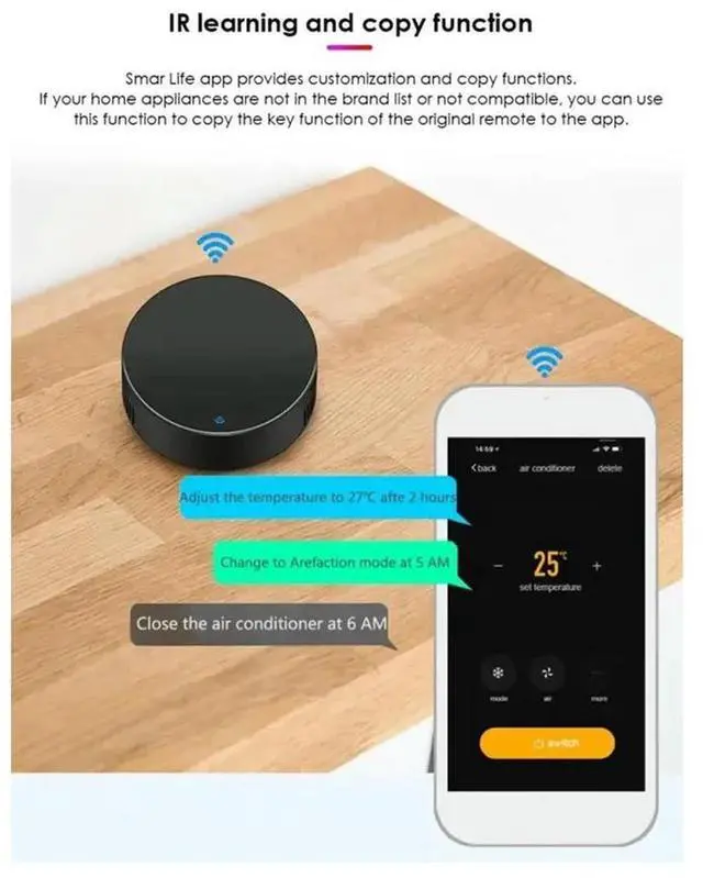 Alt view image 2 of 4 - Tuya IR Remote Control With Life Home Remote For Air Conditioner TV DVD Alexa Easy Install Easy To Use