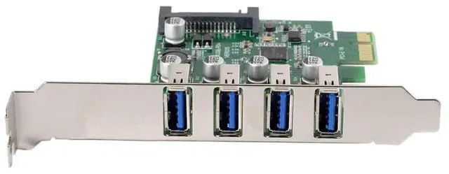 Main image of Low Profile 4 Ports PCI-E To USB 3.0 HUB PCI Express Expansion Card Adapter 5Gbps USB1.1/2.0/3.0 Operating Systems