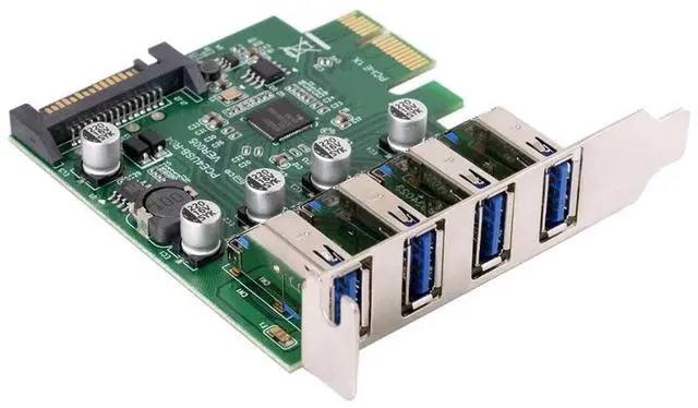 Alt view image 4 of 4 - Low Profile 4 Ports PCI-E To USB 3.0 HUB PCI Express Expansion Card Adapter 5Gbps USB1.1/2.0/3.0 Operating Systems