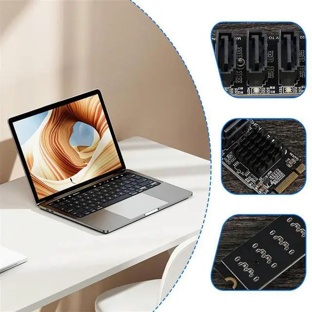 Alt view image 3 of 4 - M.2 NGFF B-Key SATA Change 5 Port Expansion Card 6Gbps Expansion Card JM575 Chipset