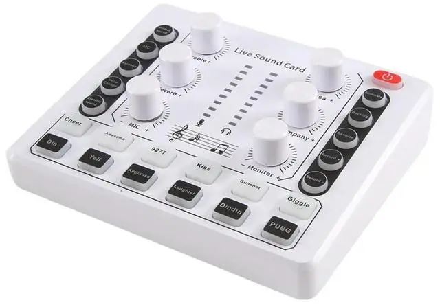 Main image of 1 Piece M8 Audio Interface Podcast Equipment Caster All In One White Portable Podcast Production Studio With Premium Mic