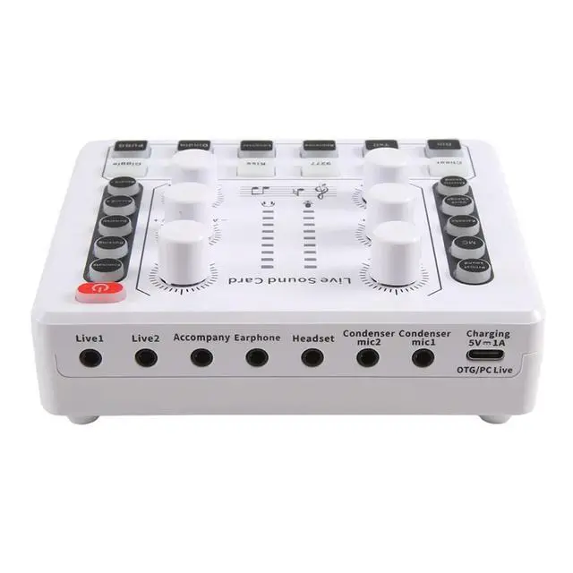 Alt view image 3 of 4 - 1 Piece M8 Audio Interface Podcast Equipment Caster All In One White Portable Podcast Production Studio With Premium Mic
