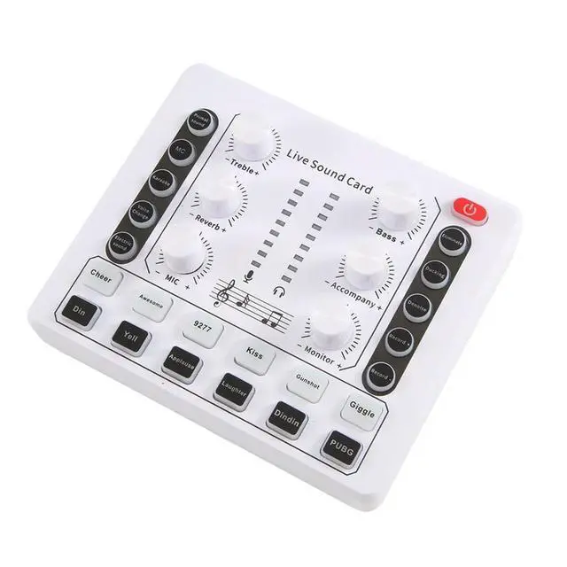 Alt view image 4 of 4 - 1 Piece M8 Audio Interface Podcast Equipment Caster All In One White Portable Podcast Production Studio With Premium Mic