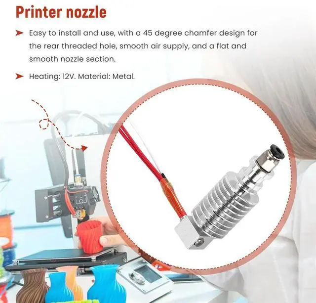 Alt view image 2 of 4 - 2Pcs Durable V5 J Head Hotend Extruder Hot 0.4Mm 3D Printer Parts For Anycubic I3 Mega 3D Printer For 1.75Mm Filament